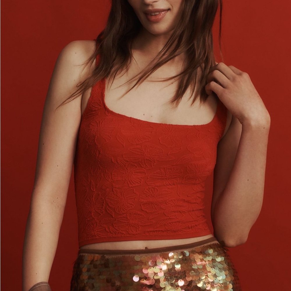 NWT Anthropologie red seamless top